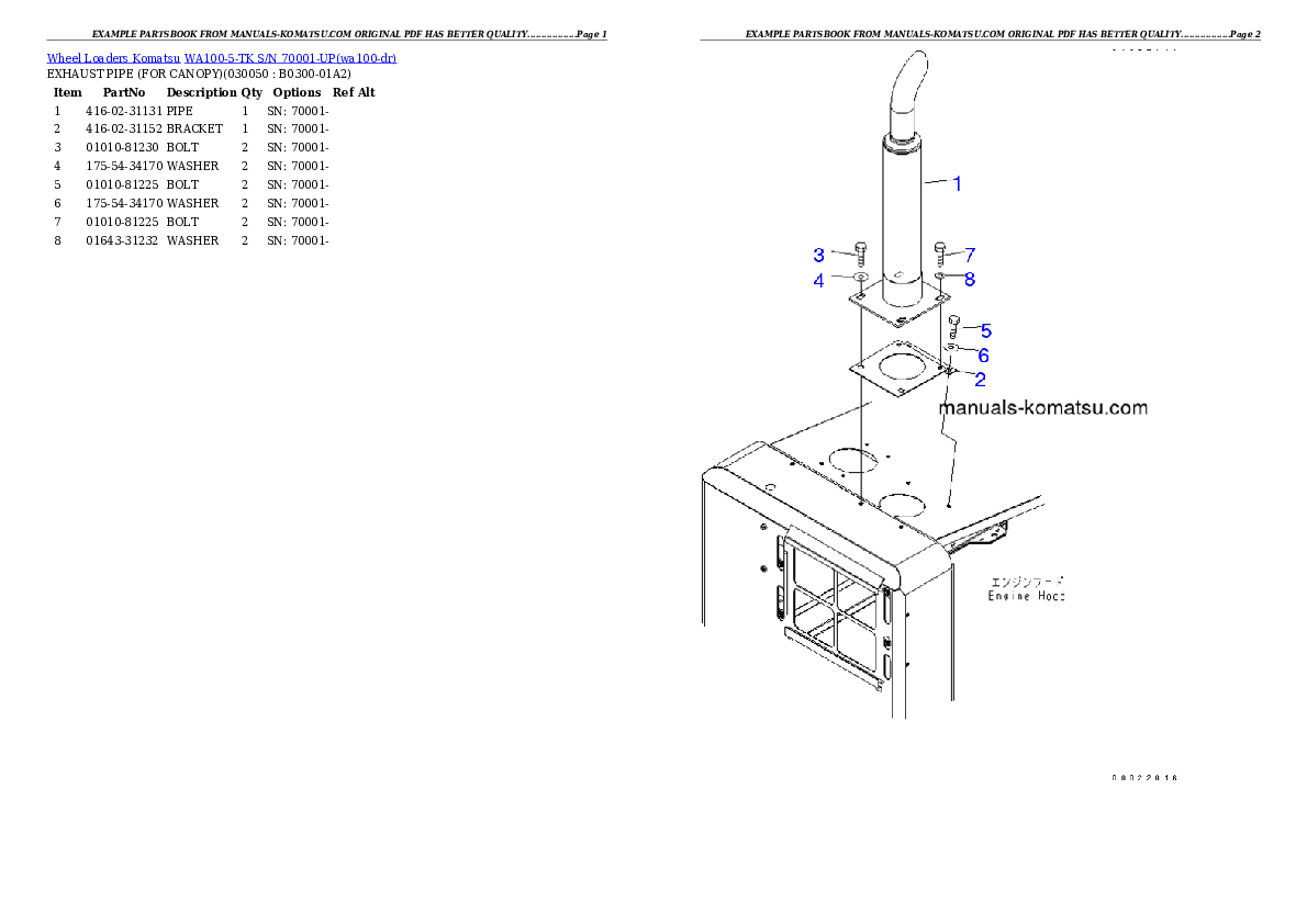 Protected: WA100-5-TK S/N 70001-UP Partsbook