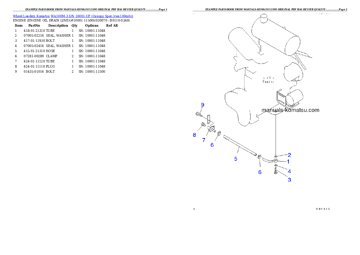 Protected: WA100M-3 S/N 10001-UP (Canopy Spec.) Partsbook