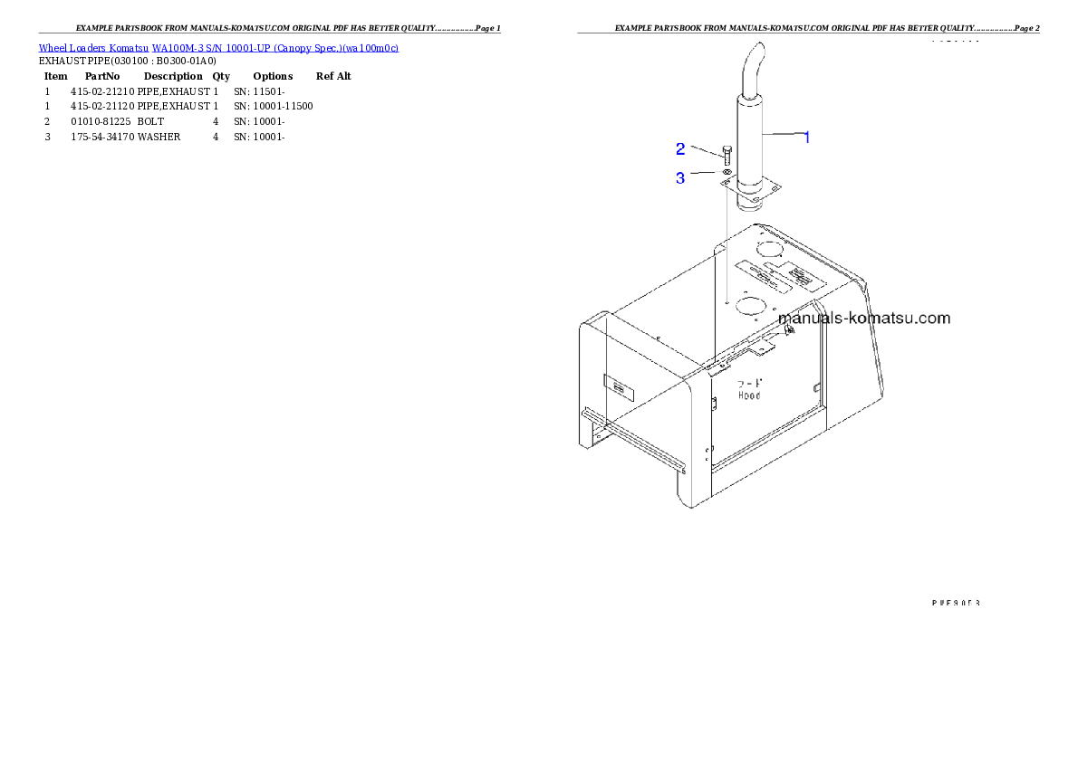 Protected: WA100M-3 S/N 10001-UP (Canopy Spec.) Partsbook