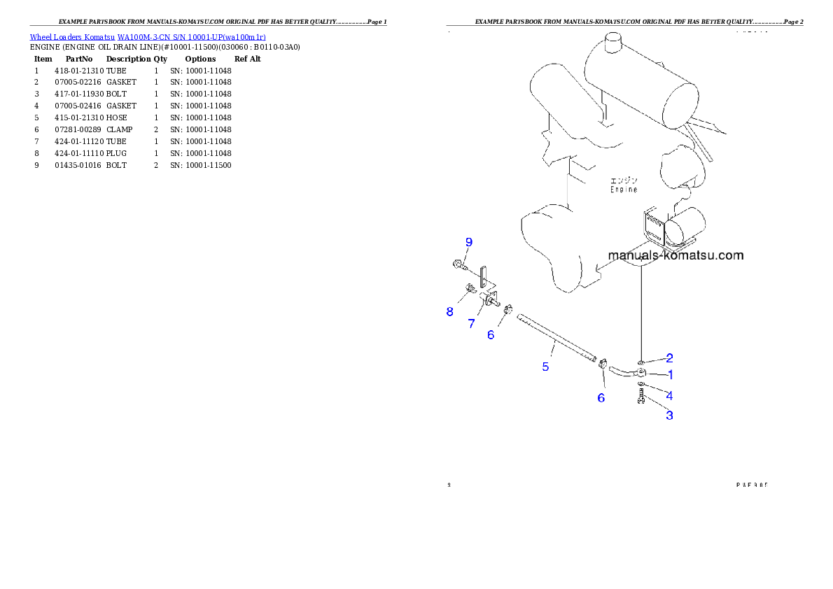 Protected: WA100M-3-CN S/N 10001-UP Partsbook
