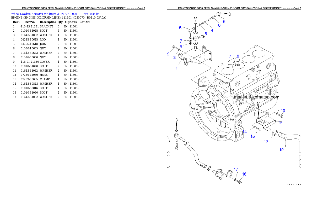 Protected: WA100M-3-CN S/N 10001-UP Partsbook