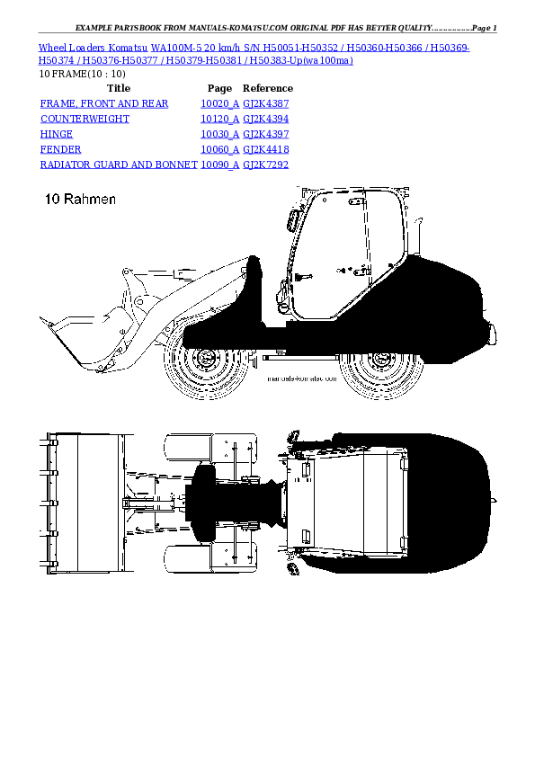 Protected: WA100M-5 20 km/h S/N H50051-H50352 / H50360-H50366 / H50369-H50374 / H50376-H50377 / H50379-H50381 / H50383-Up Partsbook