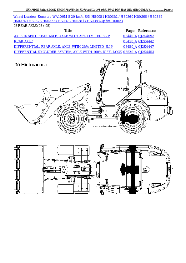 Protected: WA100M-5 20 km/h S/N H50051-H50352 / H50360-H50366 / H50369-H50374 / H50376-H50377 / H50379-H50381 / H50383-Up Partsbook