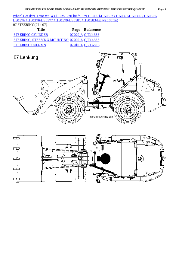 Protected: WA100M-5 20 km/h S/N H50051-H50352 / H50360-H50366 / H50369-H50374 / H50376-H50377 / H50379-H50381 / H50383-Up Partsbook