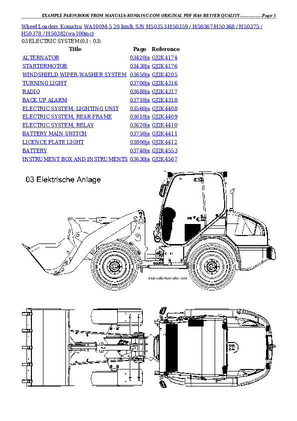Protected: WA100M-5 20 km/h S/N H50353-H50359 / H50367-H50368 / H50375 / H50378 / H50382 Partsbook