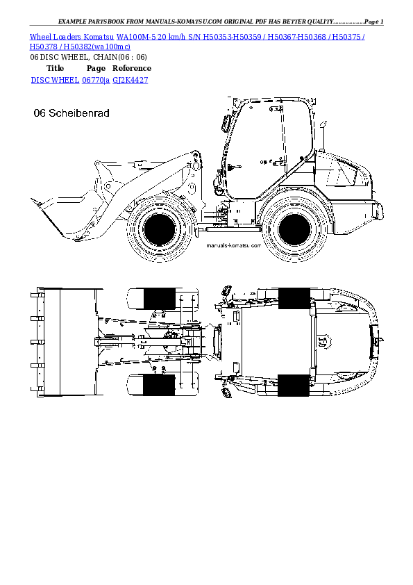 Protected: WA100M-5 20 km/h S/N H50353-H50359 / H50367-H50368 / H50375 / H50378 / H50382 Partsbook