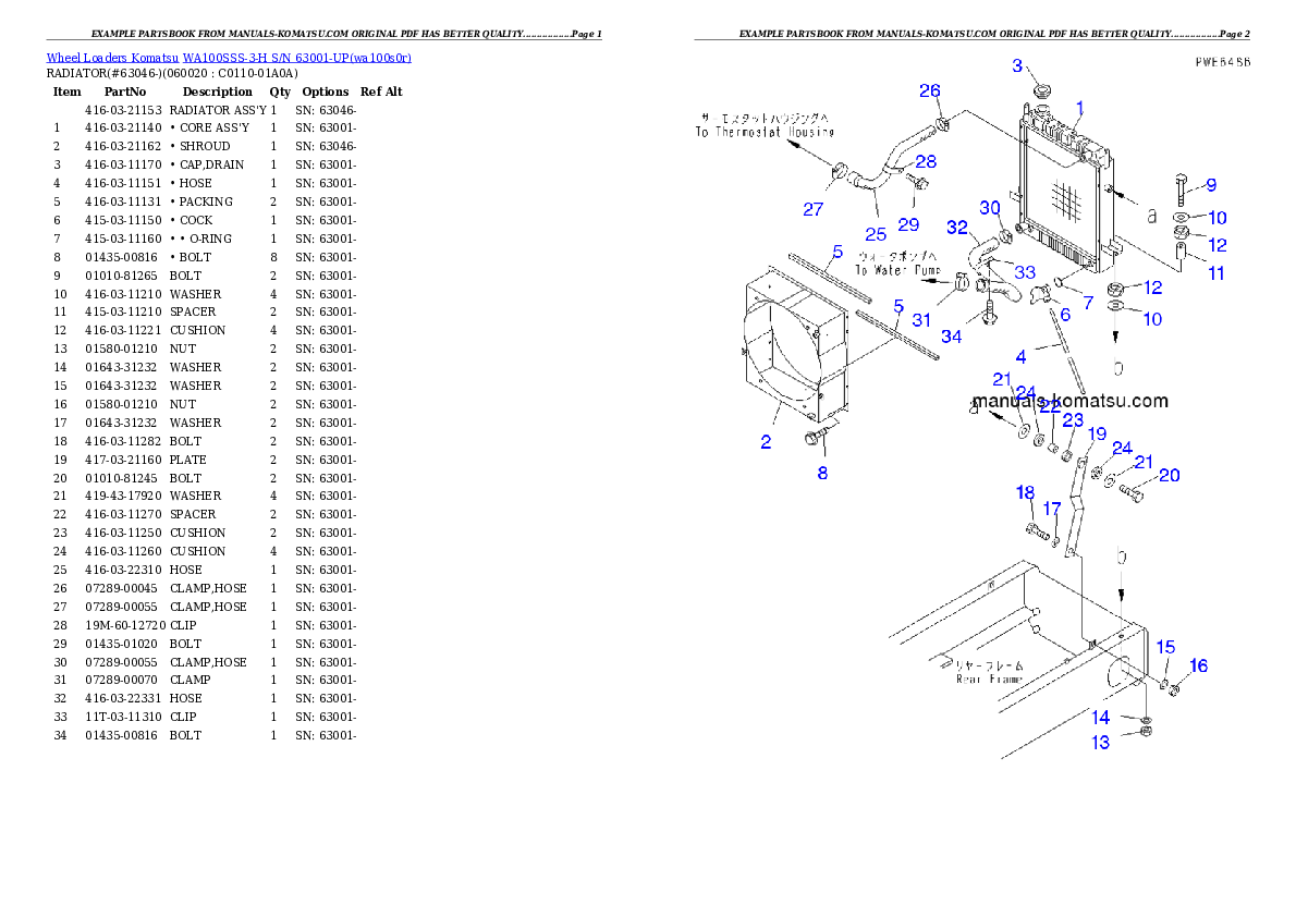 Protected: WA100SSS-3-H S/N 63001-UP Partsbook