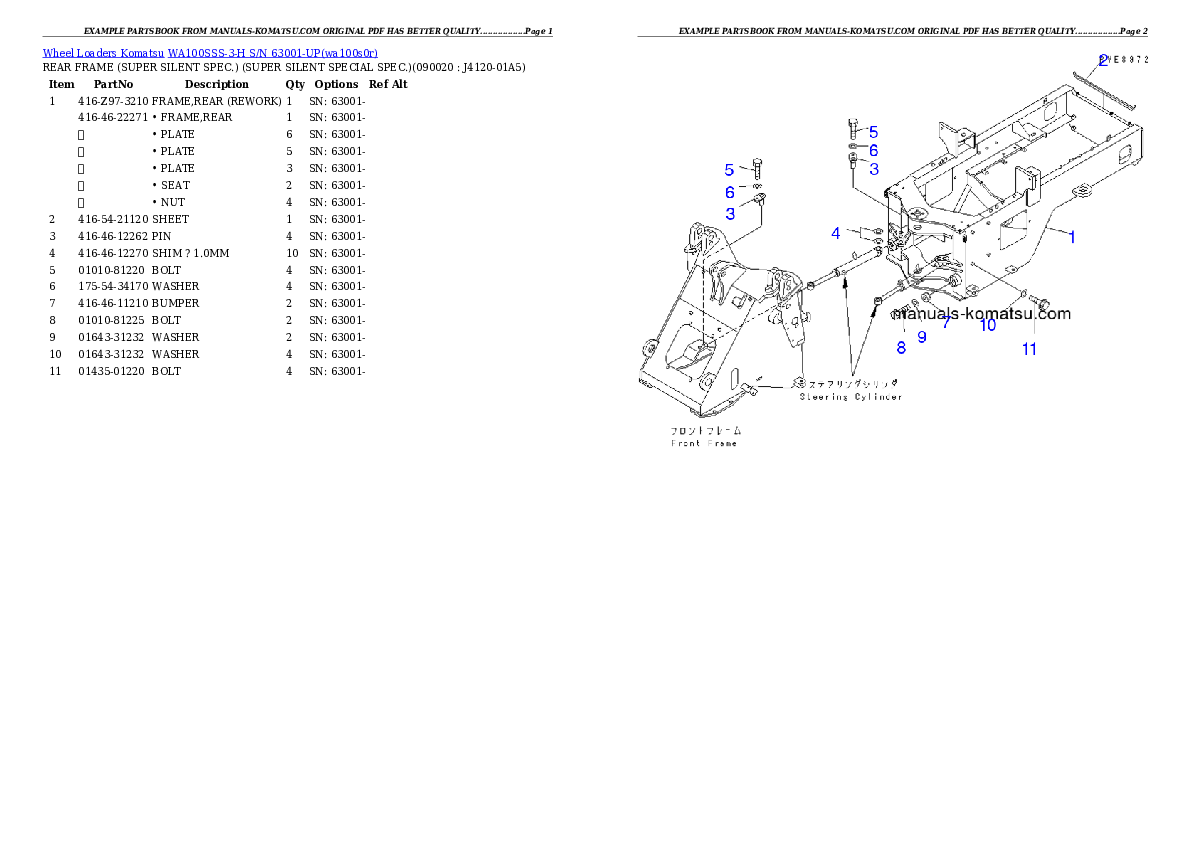 Protected: WA100SSS-3-H S/N 63001-UP Partsbook