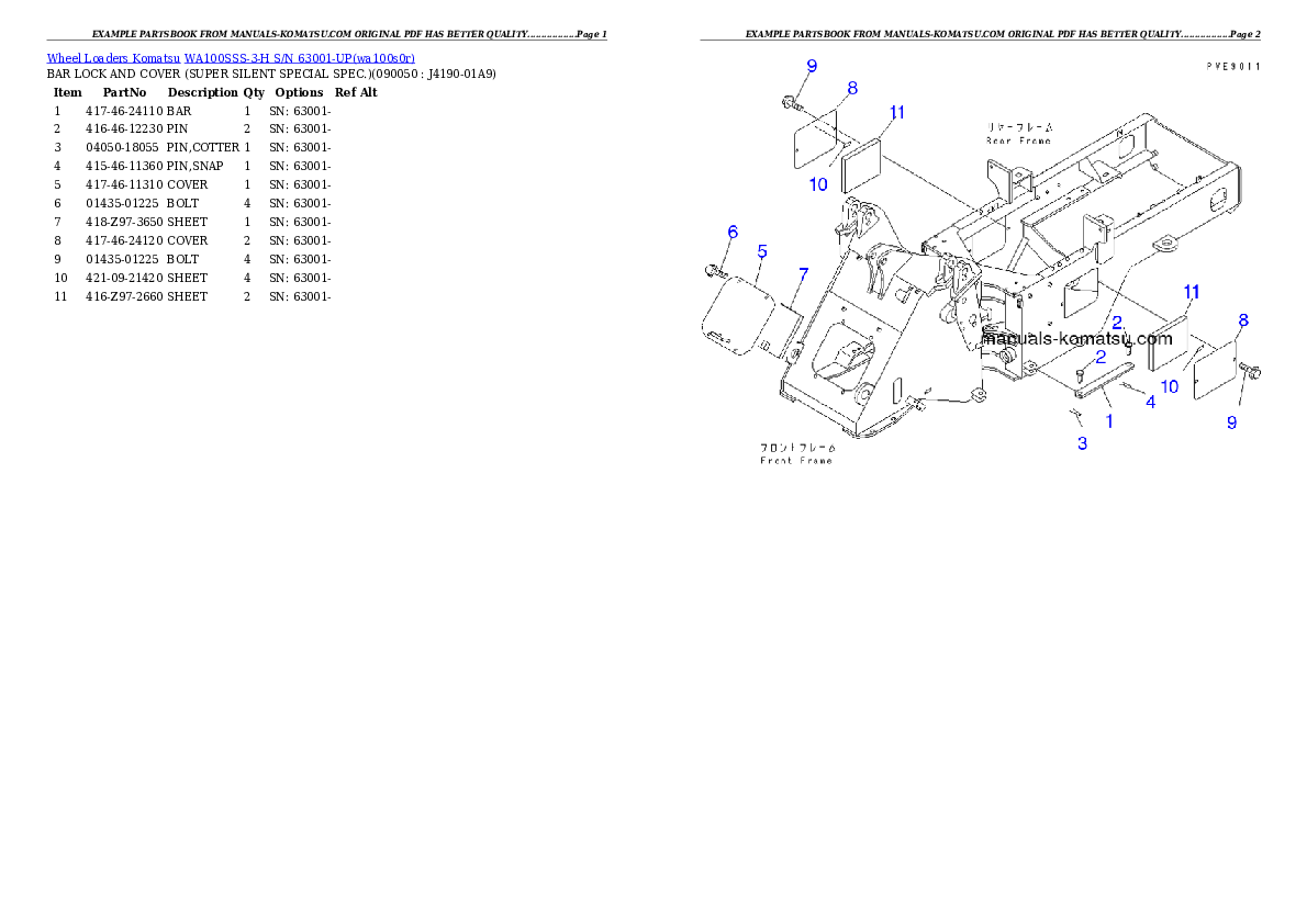 Protected: WA100SSS-3-H S/N 63001-UP Partsbook