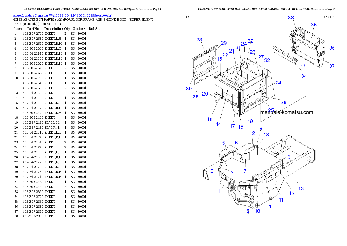 Protected: WA100SS-3-X S/N 60001-62999 Partsbook