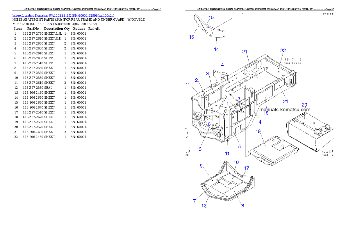 Protected: WA100SSS-3-X S/N 60001-62999 Partsbook