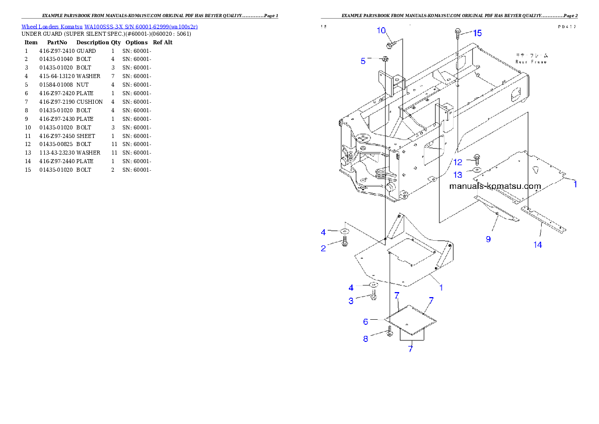 Protected: WA100SSS-3-X S/N 60001-62999 Partsbook