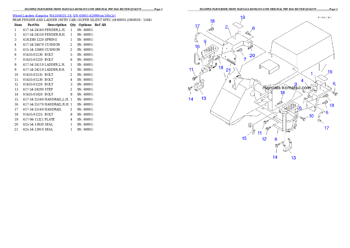 Protected: WA100SSS-3-X S/N 60001-62999 Partsbook