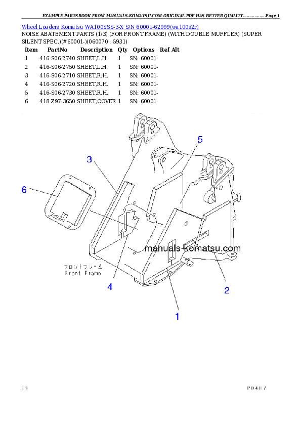 Protected: WA100SSS-3-X S/N 60001-62999 Partsbook