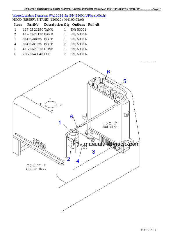 Protected: WA100SS-3A S/N 53001-UP Partsbook