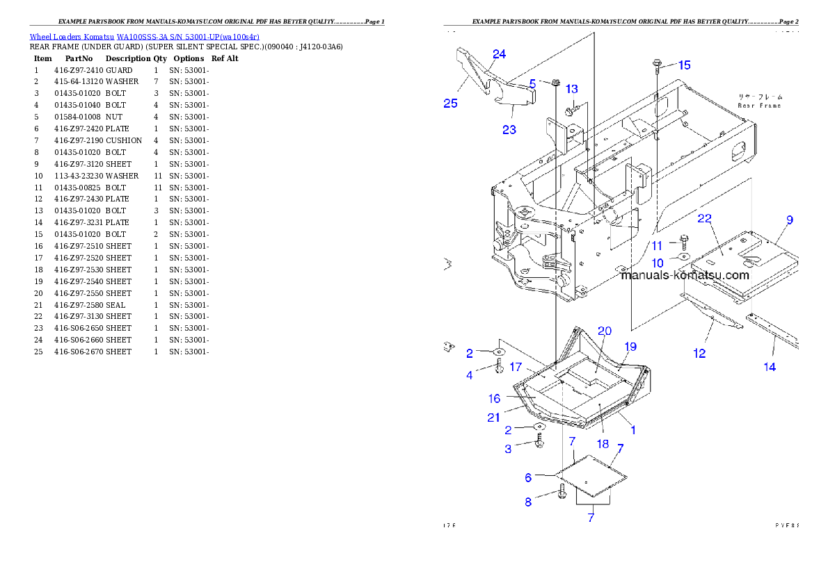 Protected: WA100SSS-3A S/N 53001-UP Partsbook
