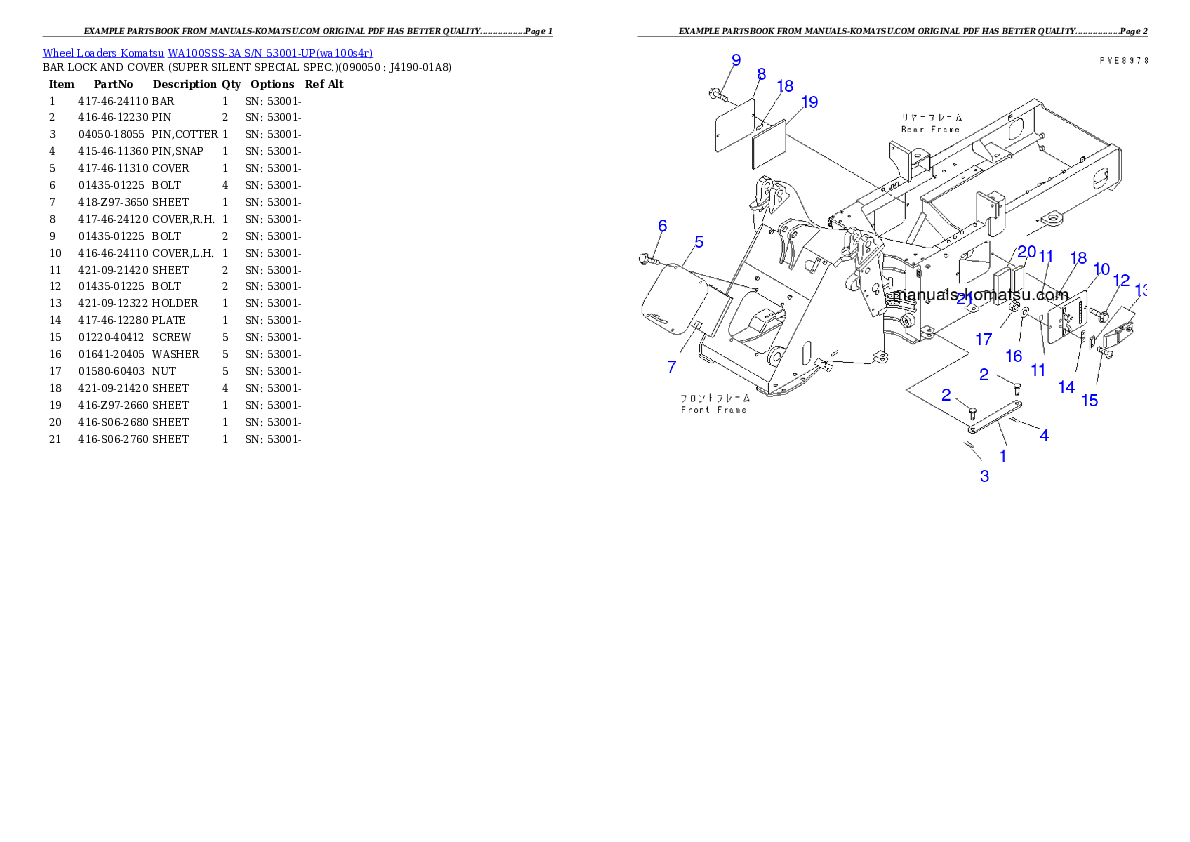 Protected: WA100SSS-3A S/N 53001-UP Partsbook