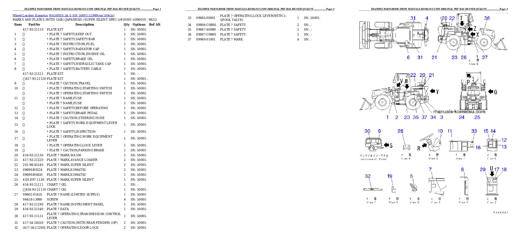 Protected: WA100SS-3A-S S/N 50001-52999 Partsbook