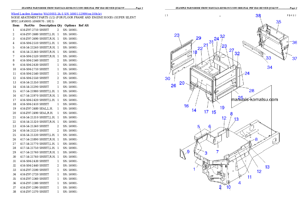 Protected: WA100SS-3A-S S/N 50001-52999 Partsbook