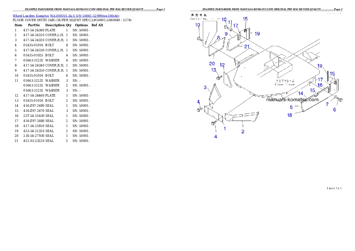 Protected: WA100SSS-3A-S S/N 50001-52999 Partsbook