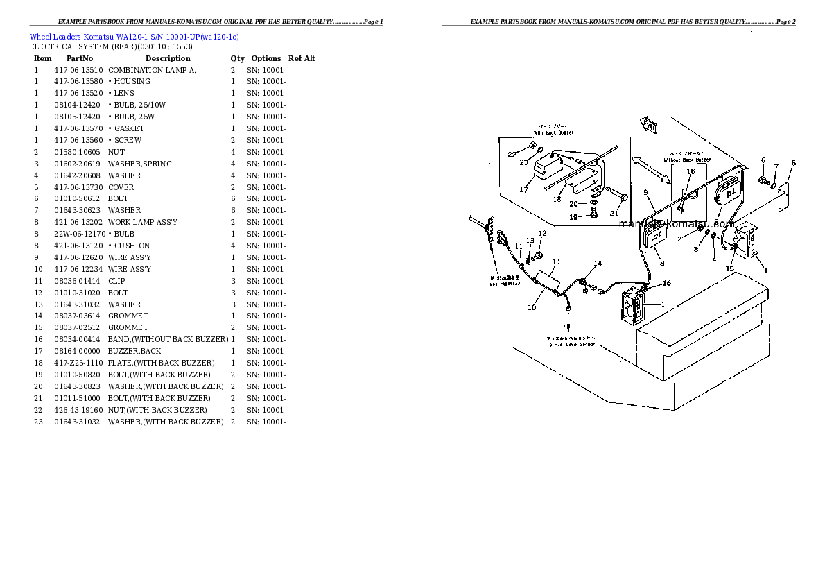Protected: WA120-1 S/N 10001-UP Partsbook