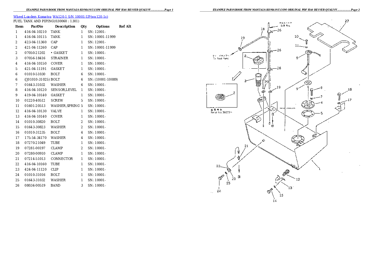 Protected: WA120-1 S/N 10001-UP Partsbook