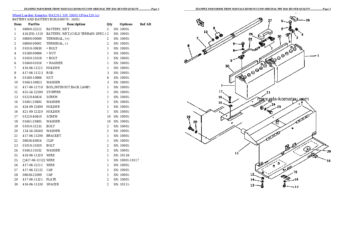 Protected: WA120-1 S/N 10001-UP Partsbook