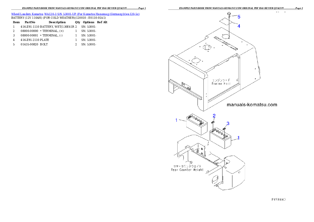 Protected: WA120-3 S/N 53001-UP (For Komatsu Hanomag (Germany)) Partsbook