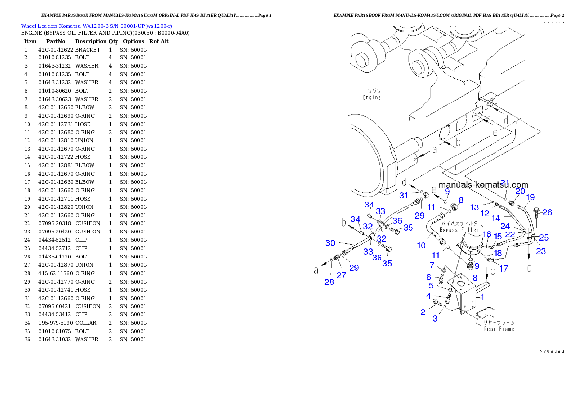 Protected: WA1200-3 S/N 50001-UP Partsbook