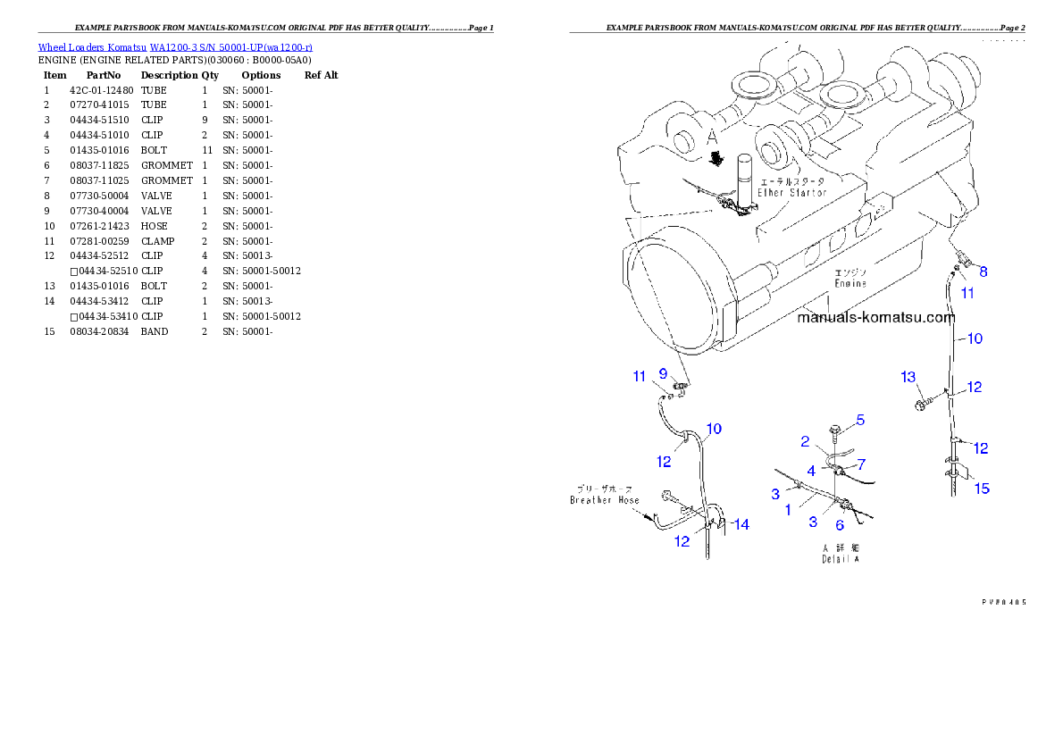 Protected: WA1200-3 S/N 50001-UP Partsbook