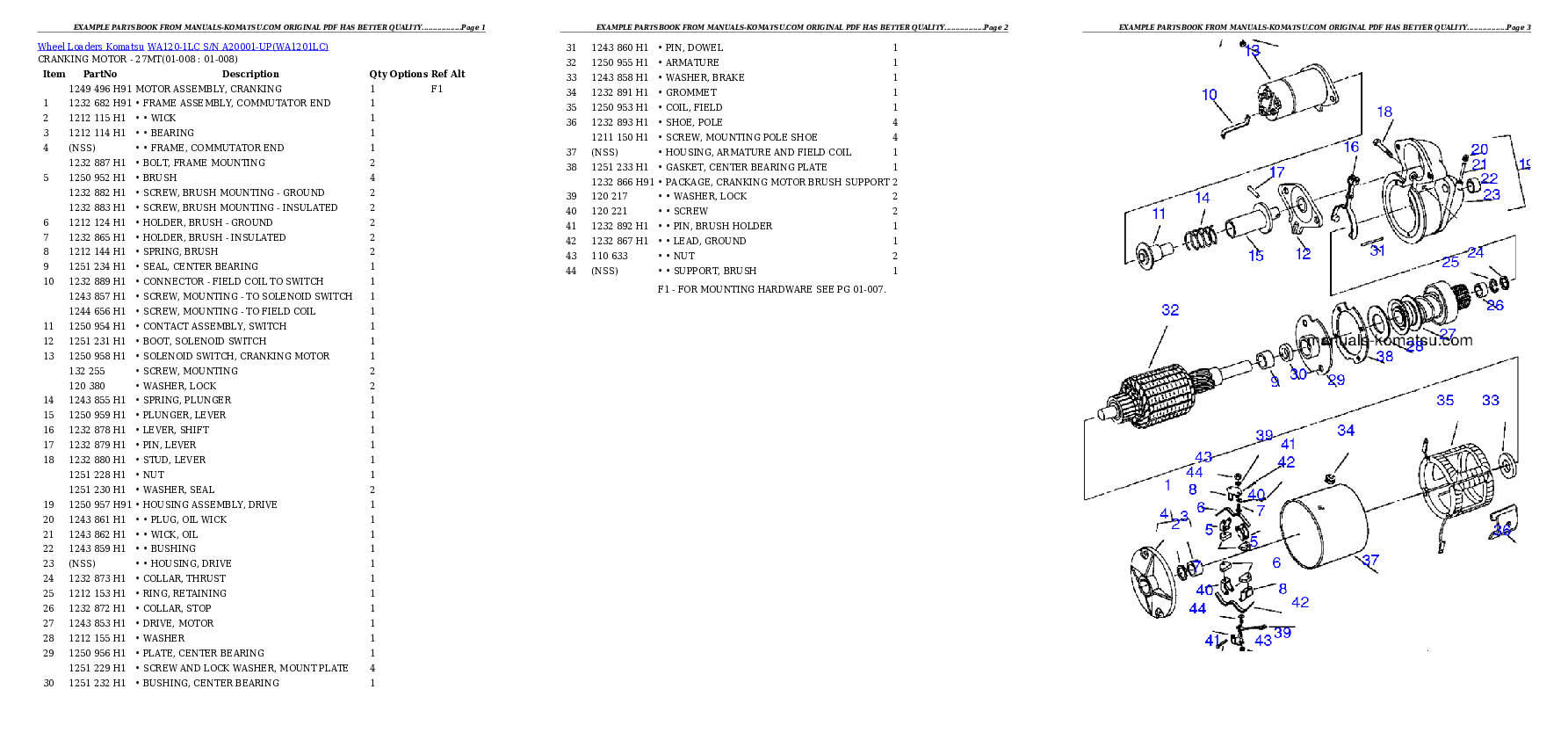 Protected: WA120-1LC S/N A20001-UP Partsbook