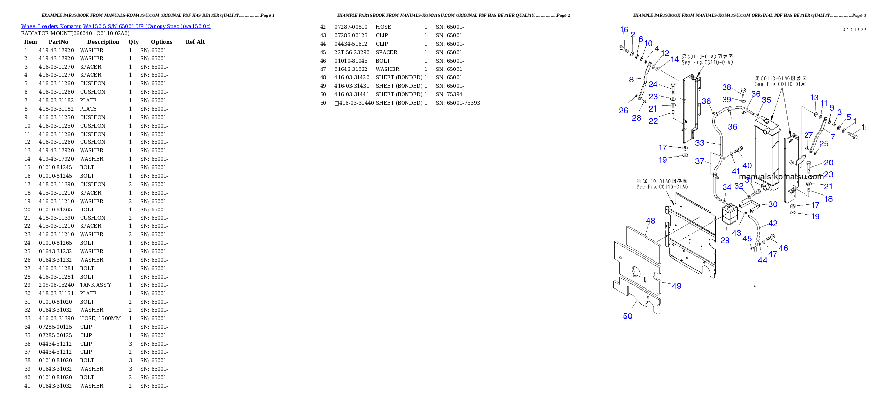 Protected: WA150-5 S/N 65001-UP (Canopy Spec.) Partsbook
