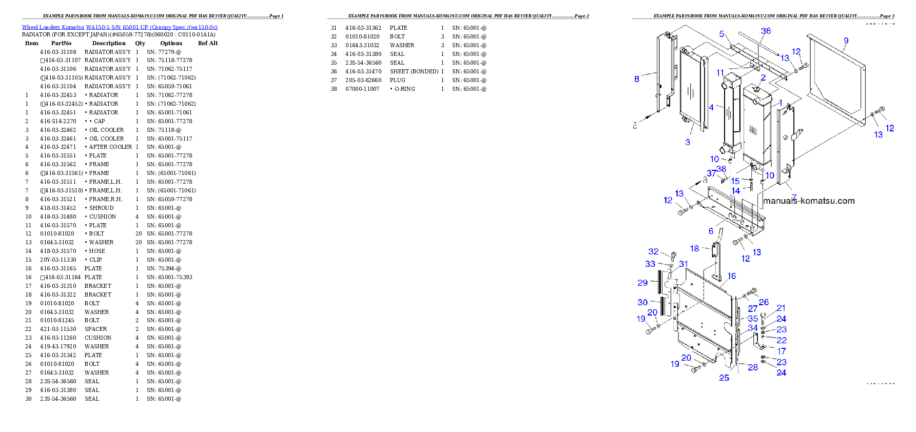 Protected: WA150-5 S/N 65001-UP (Canopy Spec.) Partsbook