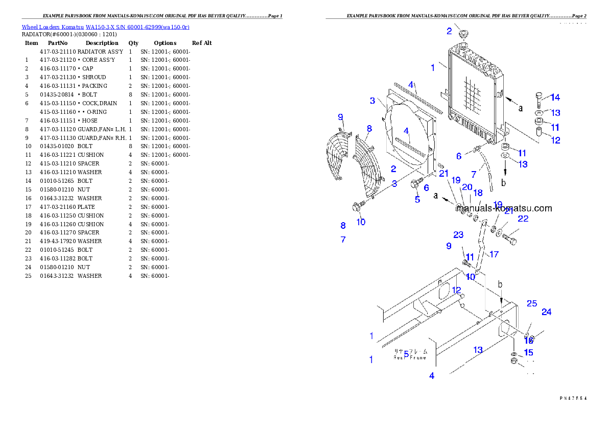 Protected: WA150-3-X S/N 60001-62999 Partsbook