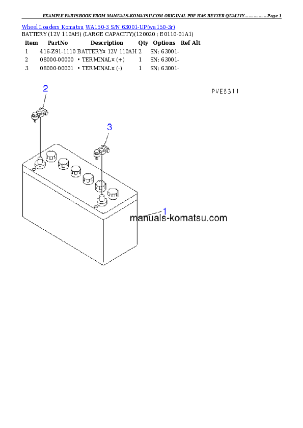 Protected: WA150-3 S/N 63001-UP Partsbook
