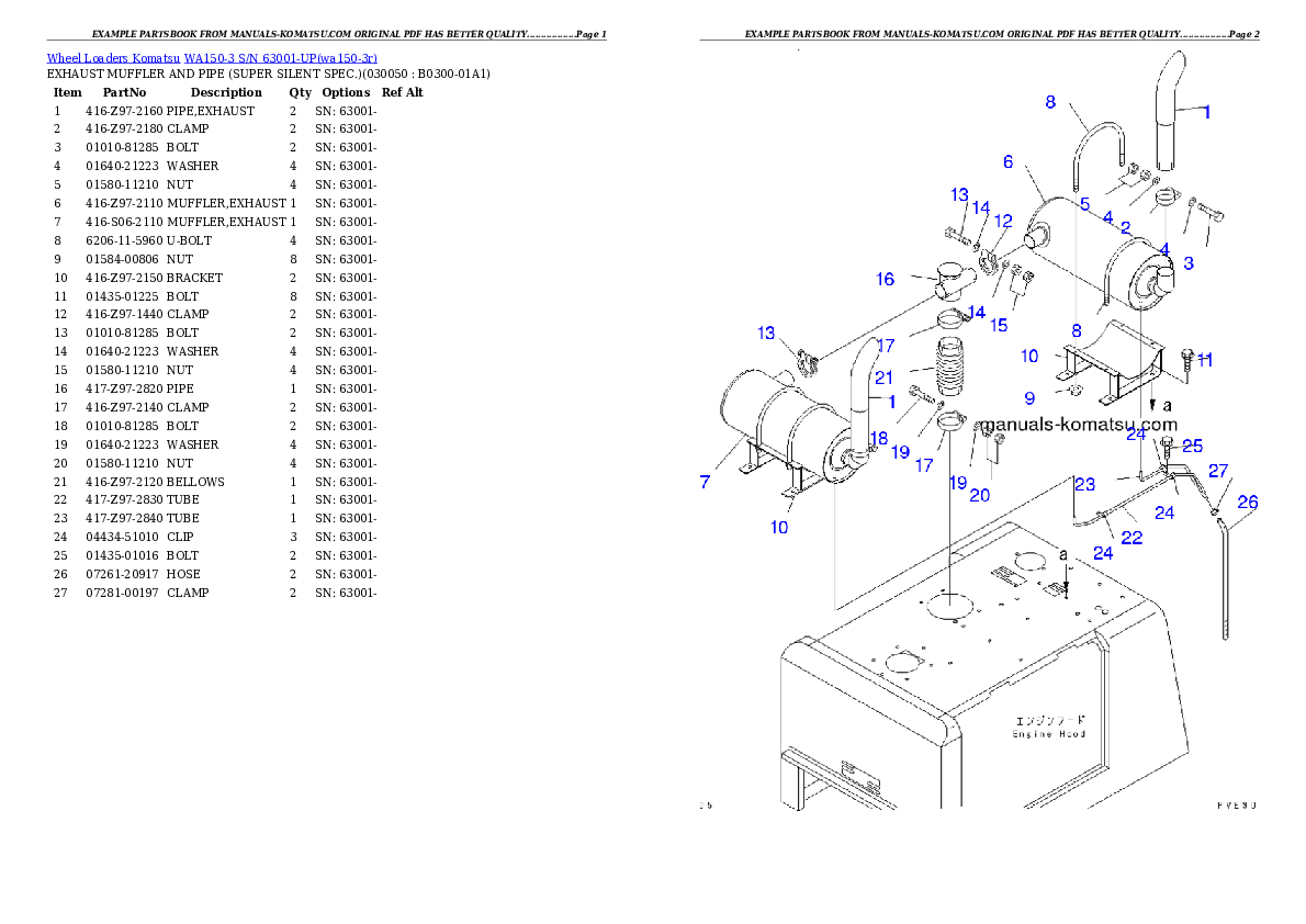 Protected: WA150-3 S/N 63001-UP Partsbook
