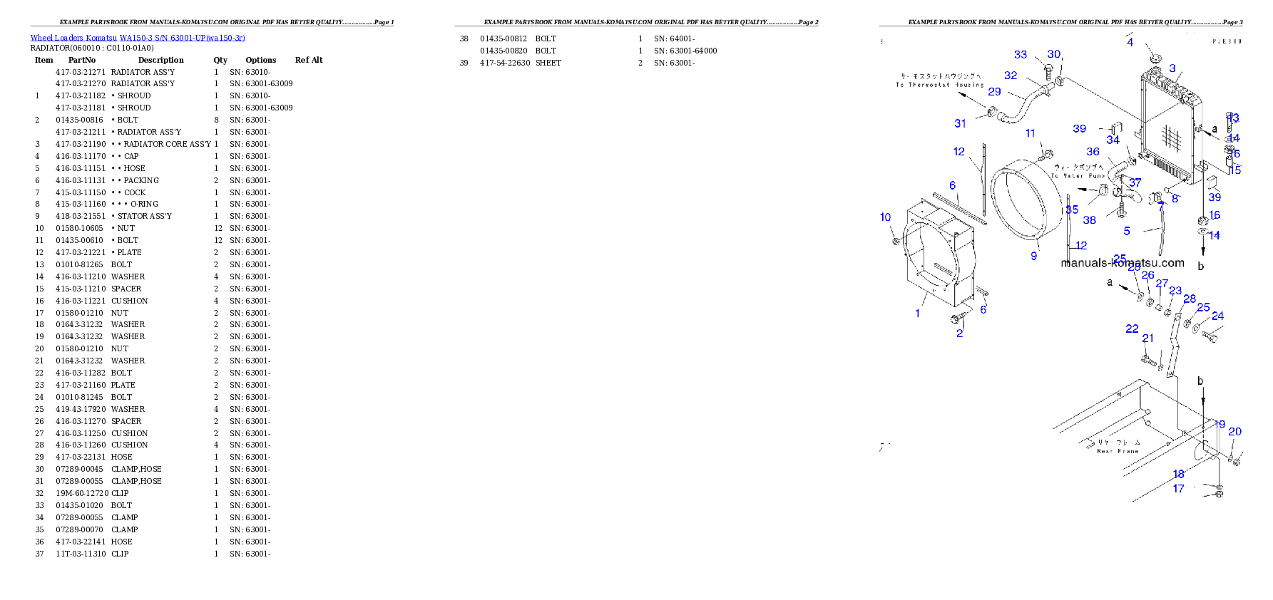 Protected: WA150-3 S/N 63001-UP Partsbook
