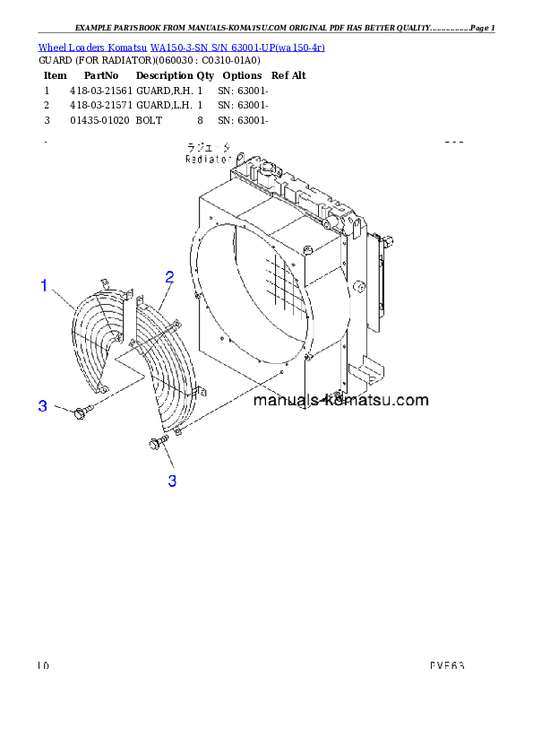 Protected: WA150-3-SN S/N 63001-UP Partsbook