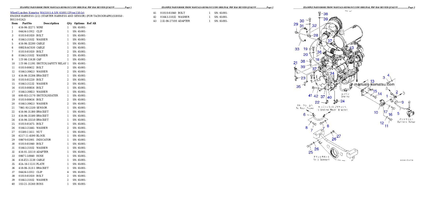 Protected: WA150-5-A S/N 65001-UP Partsbook