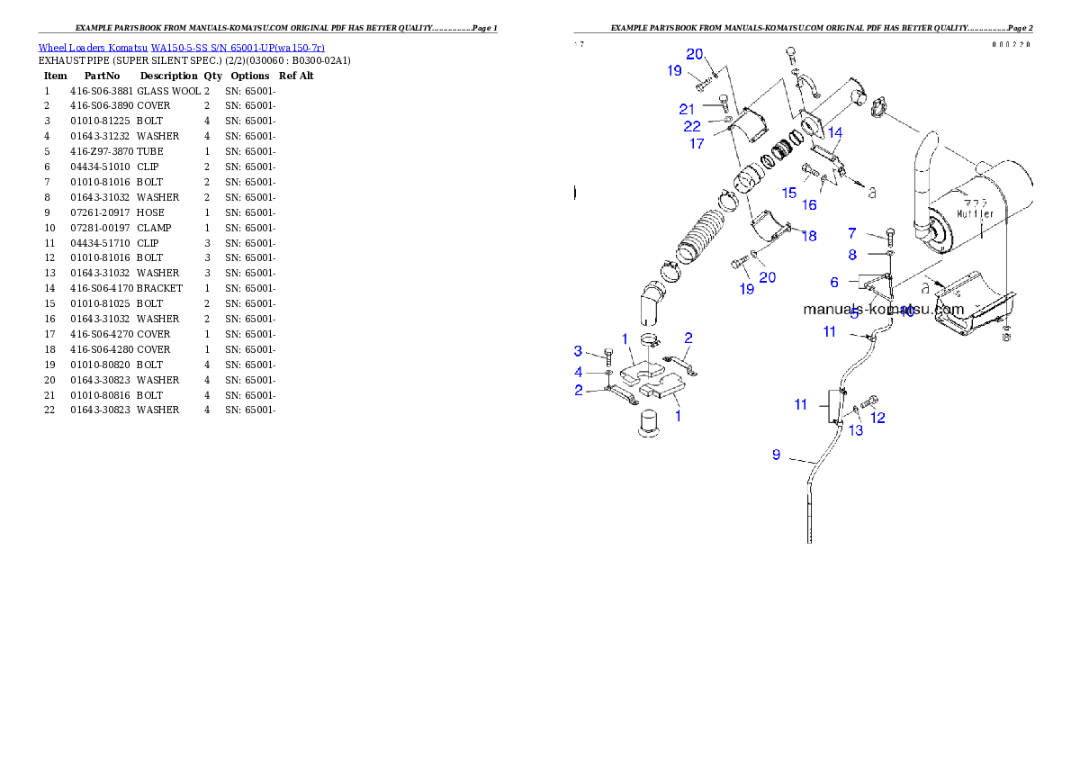 Protected: WA150-5-SS S/N 65001-UP Partsbook
