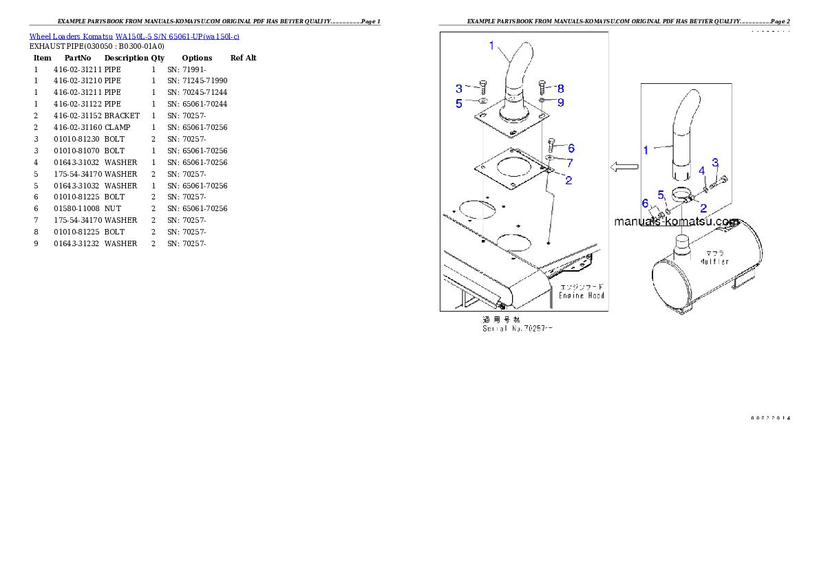 Protected: WA150L-5 S/N 65061-UP Partsbook