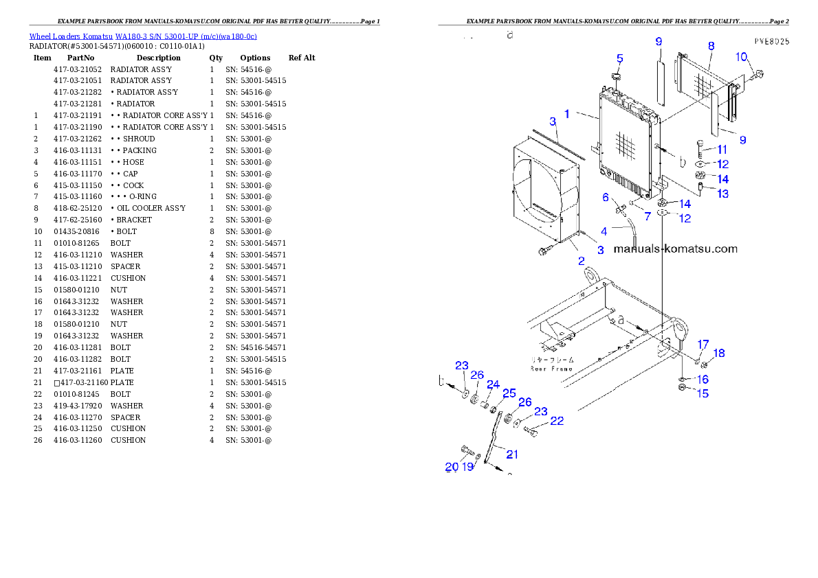 Protected: WA180-3 S/N 53001-UP (m/c) Partsbook