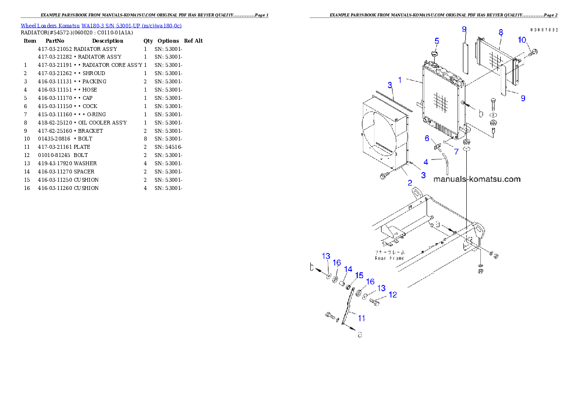 Protected: WA180-3 S/N 53001-UP (m/c) Partsbook