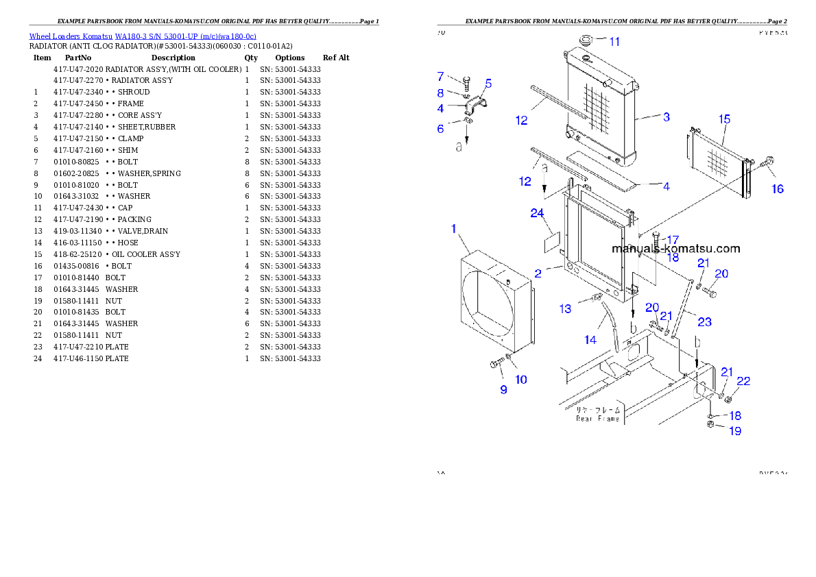 Protected: WA180-3 S/N 53001-UP (m/c) Partsbook