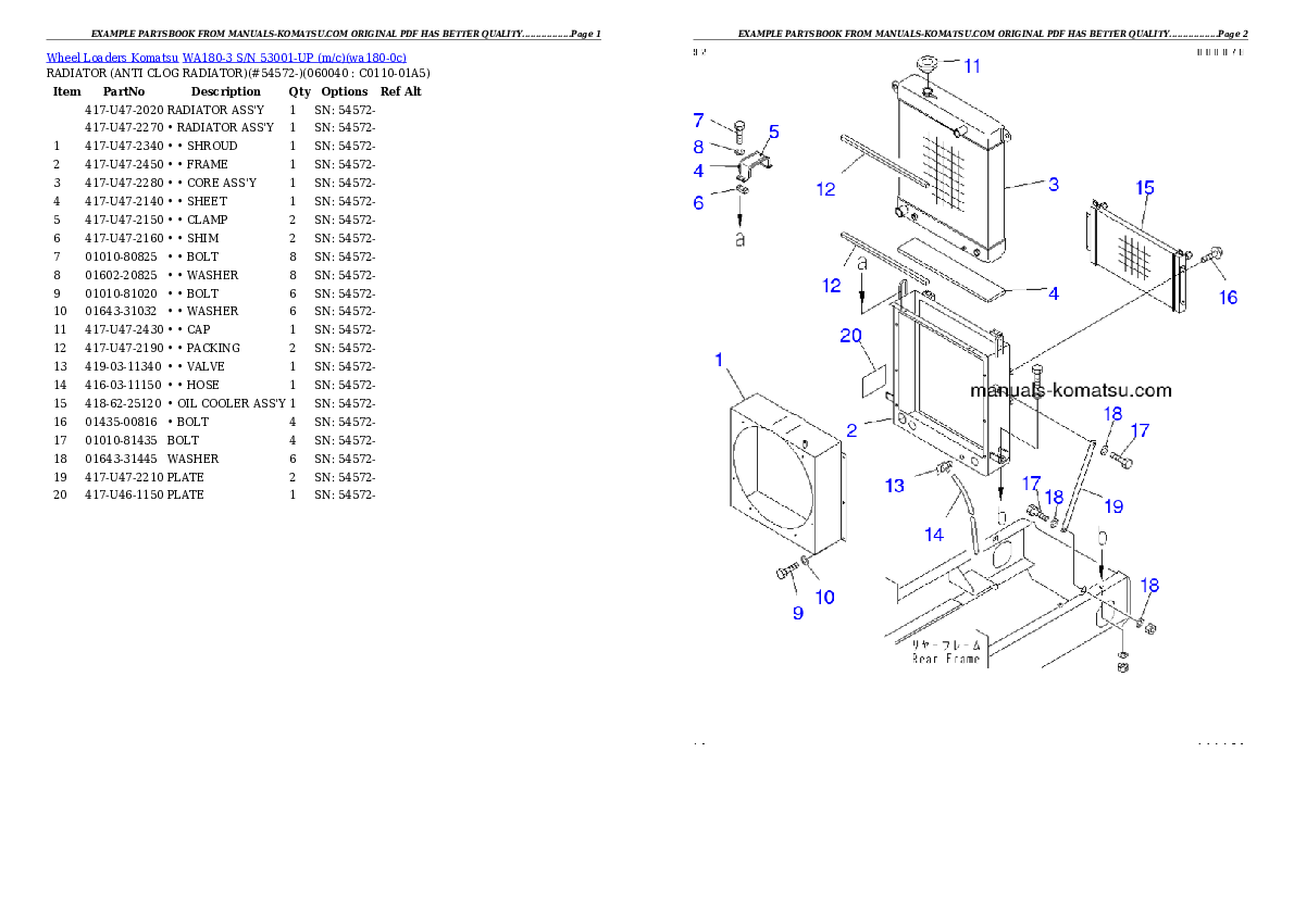 Protected: WA180-3 S/N 53001-UP (m/c) Partsbook