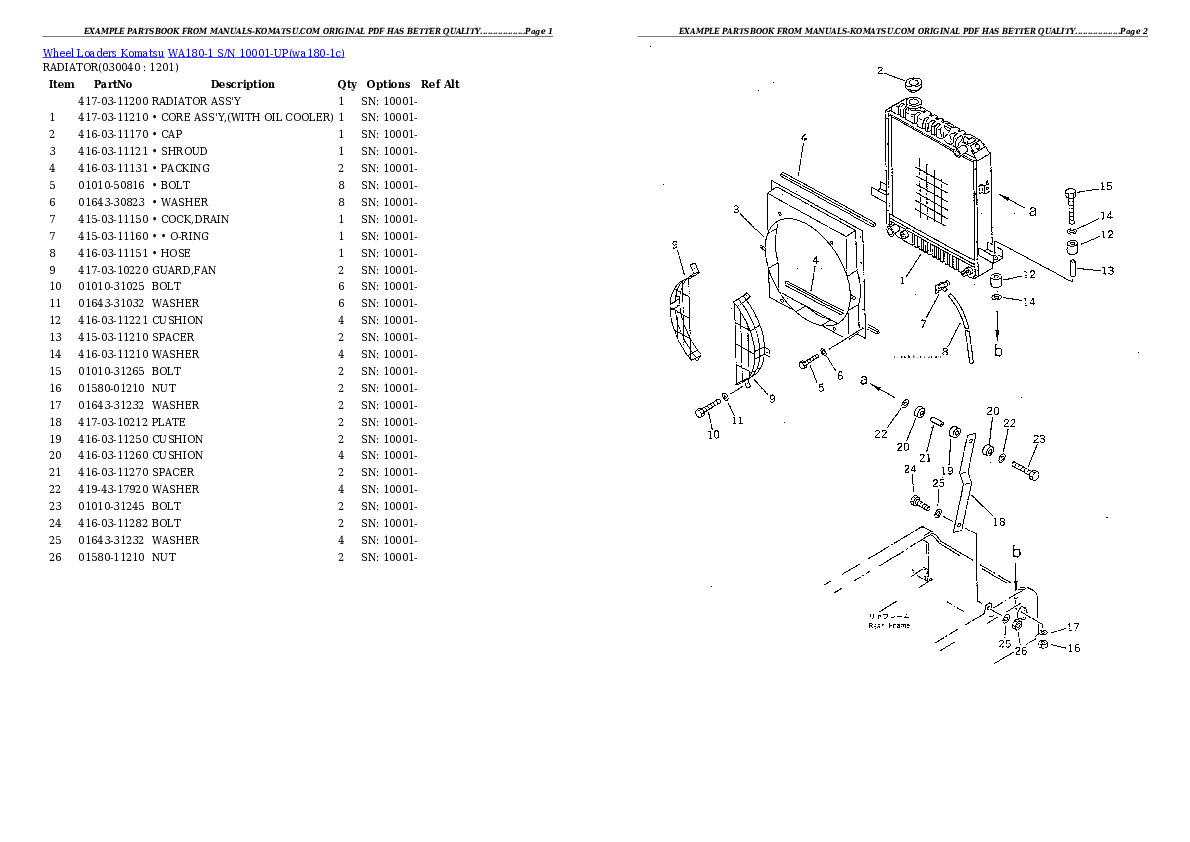 Protected: WA180-1 S/N 10001-UP Partsbook