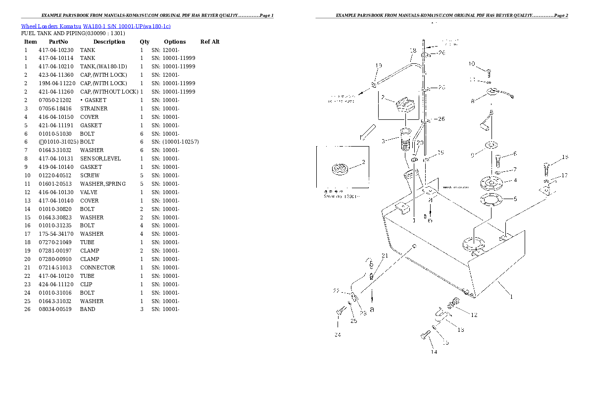 Protected: WA180-1 S/N 10001-UP Partsbook