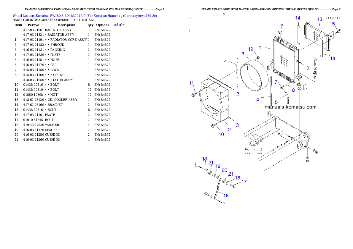 Protected: WA180-3 S/N 53001-UP (For Komatsu Hanomag (Germany)) Partsbook