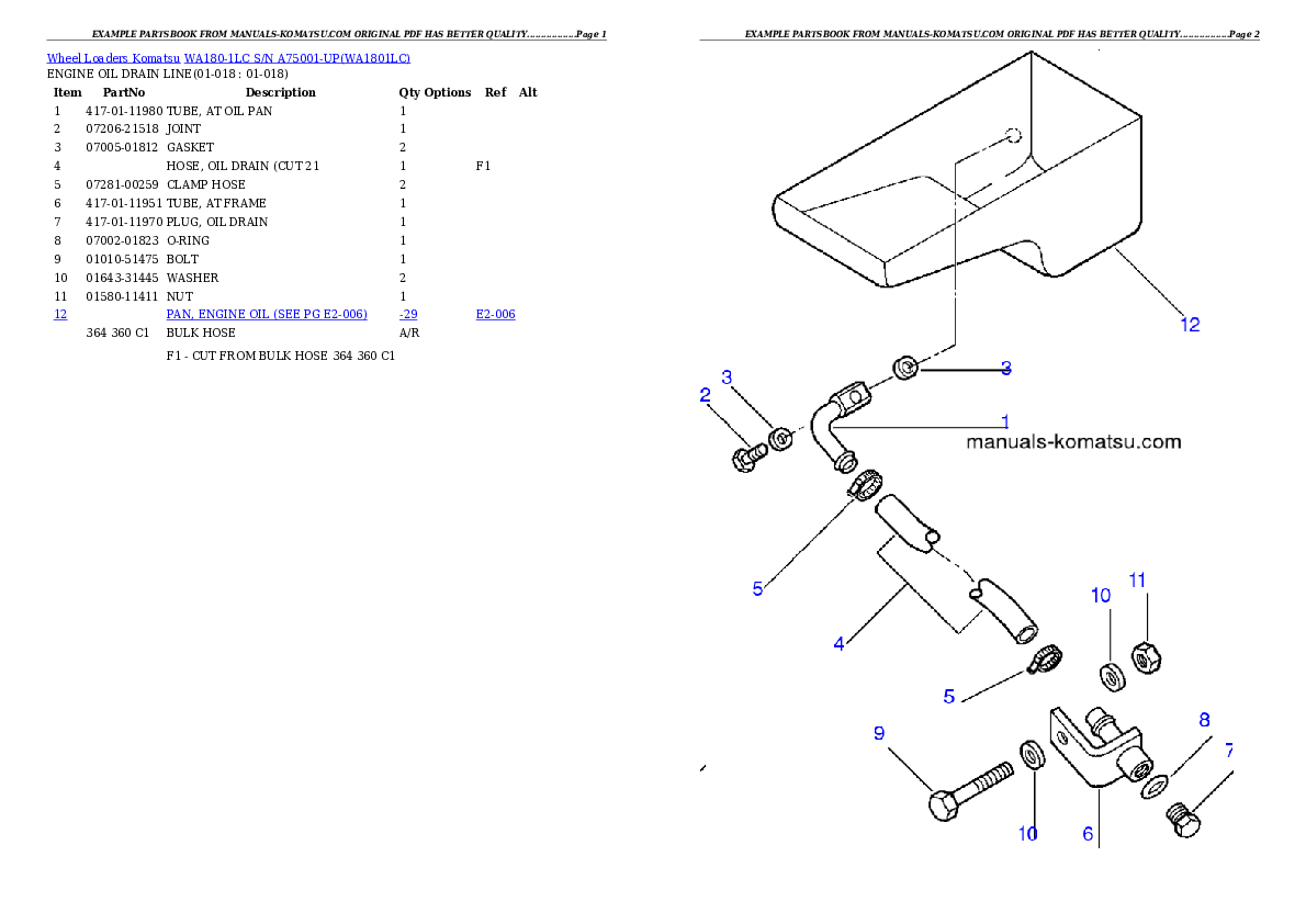 Protected: WA180-1LC S/N A75001-UP Partsbook