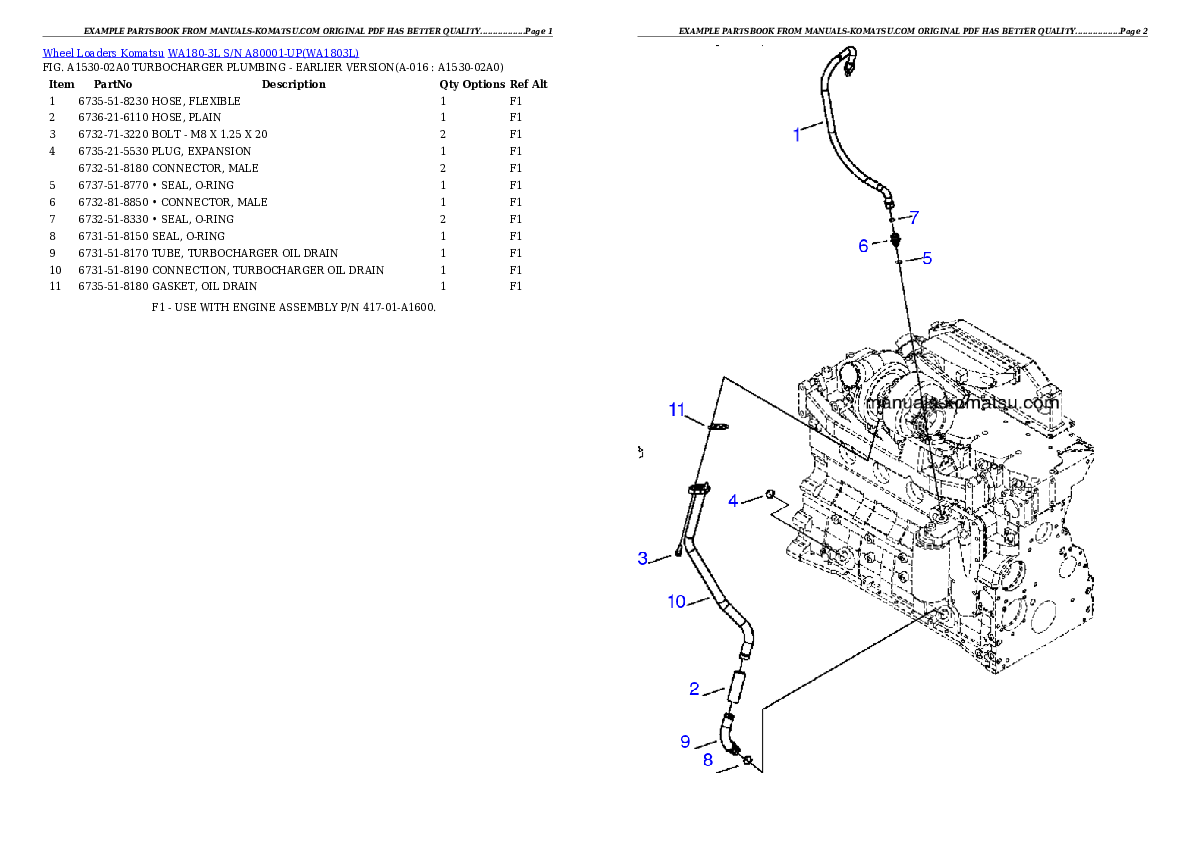 Protected: WA180-3L S/N A80001-UP Partsbook